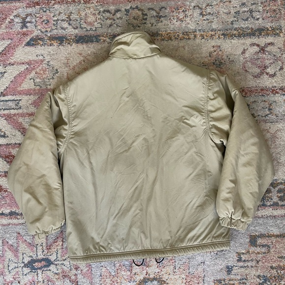 Vintage LL BEAN 90s Tan/Khaki Fleece Lined Warm Up Jacket - Picture 8 of 8